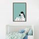 Quadro Infantil Cartoon Zebra 43x30 Caixa Marrom