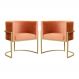 Kit 02 Poltronas Decorativa Luana Luxo Veludo Terracota