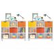 Kit 2 Nichos Organizadores com Rodízios Toys Q01 3 Gavetas Branco/Colorido - Mpozenato