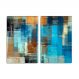 Conjunto 2 quadros decorativos Blue Abstract 85x60cm