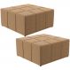 Kit 02 Puffs Decorativo Para Sala de Estar Quadrado Milano 90x90cm W01 Bouclê Mostarda - Lyam Decor