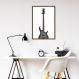 Quadro Instrumento Musical Baixo 60x43 Caixa Marrom