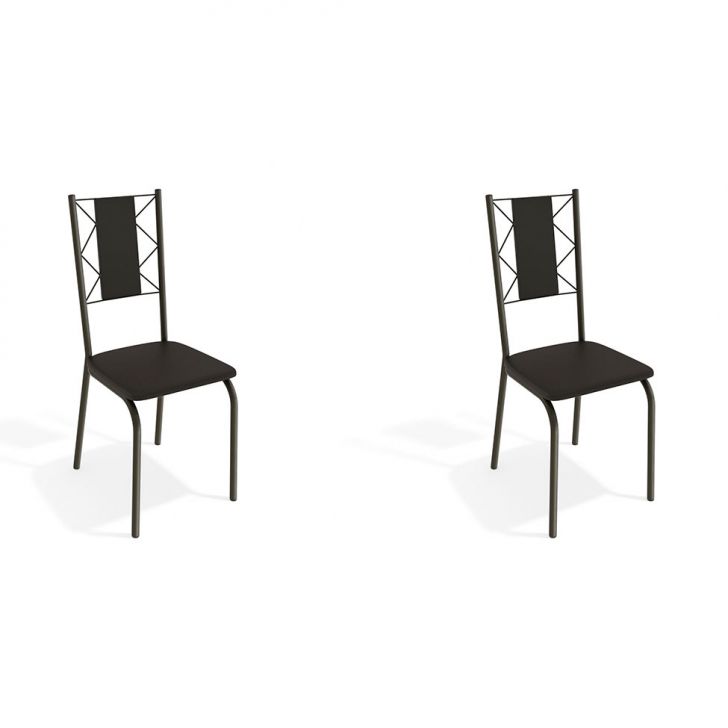 Conjunto Com 2 Cadeiras Lisboa Bronze E Preto