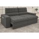 Sofá Daytona 2,00m Assento Retrátil e Reclinável Velosuede Cinza - NETSOFAS