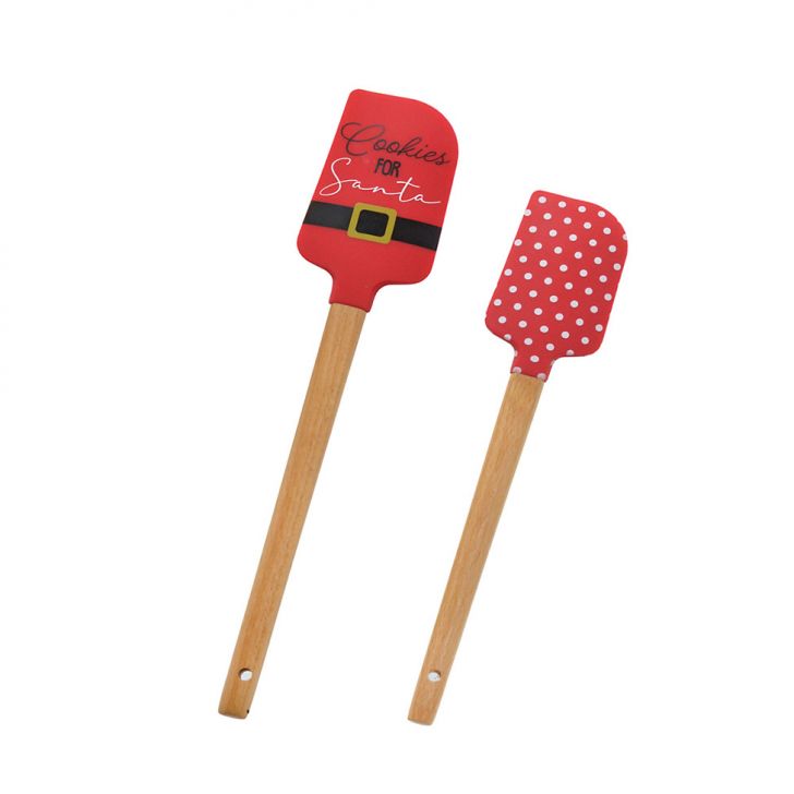 Jogo com 2 Espátulas Natalinas Espressione Natural e Vermelho