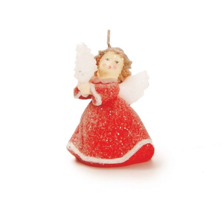 Vela Decorativa de Natal Anjo Vermelha