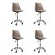 Kit 04 Cadeiras Office Base Cromada Girat¢ria Saarinen cor:bege