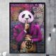 Quadro Decorativo Grafite Panda com Money-34x49Cm