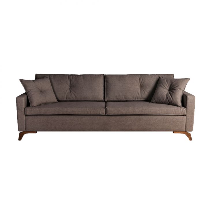 Image of Sofá 3 Lugares Viena Veludo Marrom 210 Cm PLA-SO964UP44XTVMOB