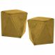 Kit 2 Puffs Decorativos Ametista B-279 Veludo Amarelo - Domi