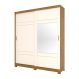 Guarda-Roupa Casal com Espelho Turin 2 Portas 3 Gavetas Nature e Off White