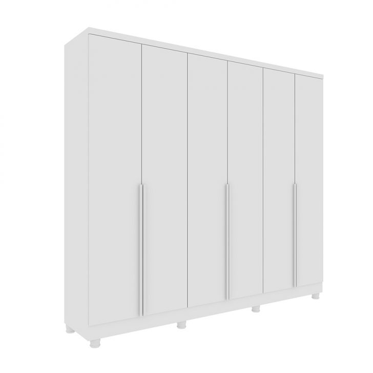 Image of Guarda-roupa Casal Paradiso Com Pés 6 Portas 4 Gavetas Neve 270 Cm PLA-MO895CL44KVVMOB