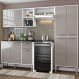 Cozinha Compacta Multimóveis Xangai Plus FG2840 com Armário e Balcão Branca/Lacca Fumê