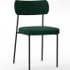 Cadeira Decorativa Estofada Para Sala De Jantar Melina L02 Bouclê Verde - Lyam Decor