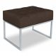Puff Lisa Suede Marrom Base Metálica Industrial Prata - Pallazio