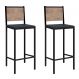 Conjunto com 2 Banquetas Aura Preto e Barona