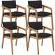 Kit 04 Cadeiras Para Sala de Jantar Estar Living Giorgia L02 Suede Preto - Lyam Decor