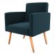 Poltrona Decorativa para Sala Luan Suede Petróleo