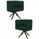 Kit 2 Poltronas Decorativas Base Giromad Madeira Betina B-303 Veludo Verde Musgo - Domi