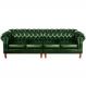 Sofá Chesterfield 4 Lugares Dom Pedro Vintage Retrô Capitonê Couro Verde