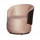 Poltrona Orgânica Decorativa Beatriz Veludo Rosa/PU Marrom - Montanaris Decor