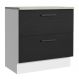 Balcão Armário de Cozinha 80 cm 2 Gavetas Branco/Preto Agata Madesa