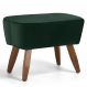 Puff Decorativo Pés de Madeira Fixo Juliet D02 Veludo Verde C-303 - Lyam Decor