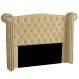 Cabeceira Casal King 195cm Decorativa Ayla Veludo Bege - Montanaris Decor