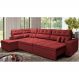 Sofá de Canto Retrátil e Reclinável Esquerdo 3,40x2,36m Molas Cama inBox Espanha Velusoft Vermelho
