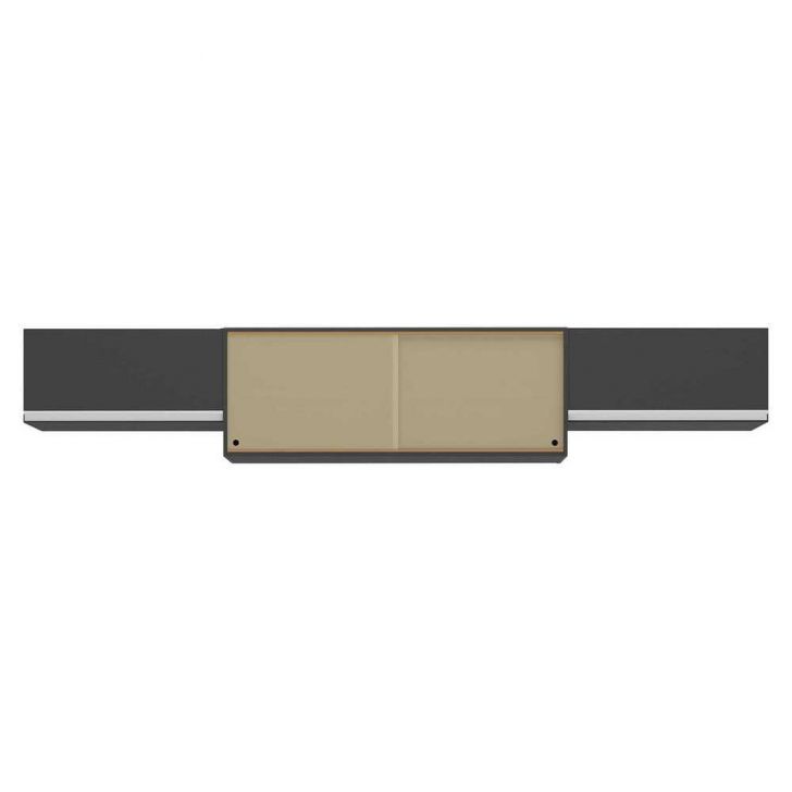Kit 3 Armários de Cozinha Aéreos 4 Portas Veneza Multimóveis MP2152 Preto/Branco