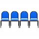 Kit 4 Cadeiras Hoteleiras Auditório Empilhável Sintético M23 Azul - Mpozenato