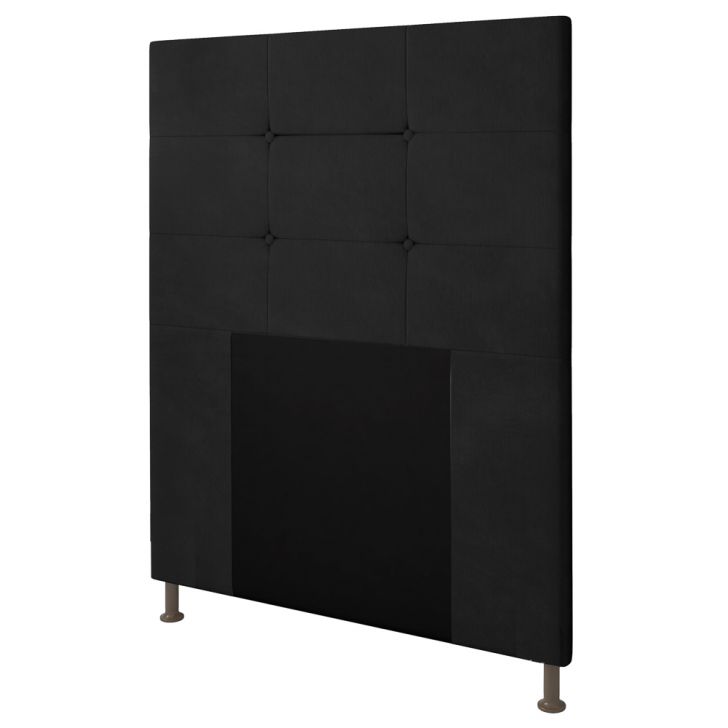 Cabeceira Cama Box Solteiro 90cm Safira Suede I02 Preto - Mpozenato