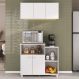 Kit Armário de Cozinha Aéreo 93cm com Balcão Multiuso Fruteira Multimóveis MP2283 Branco