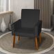 Poltrona Decorativa Mel Suede Preto Dal Poz Estofados
