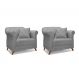 Conjunto com 2 Poltronas Abruzzo Linho Cinza