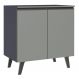 Balcão Armário de Cozinha 80 cm 2 Portas Com Pés Cinza Nice Madesa