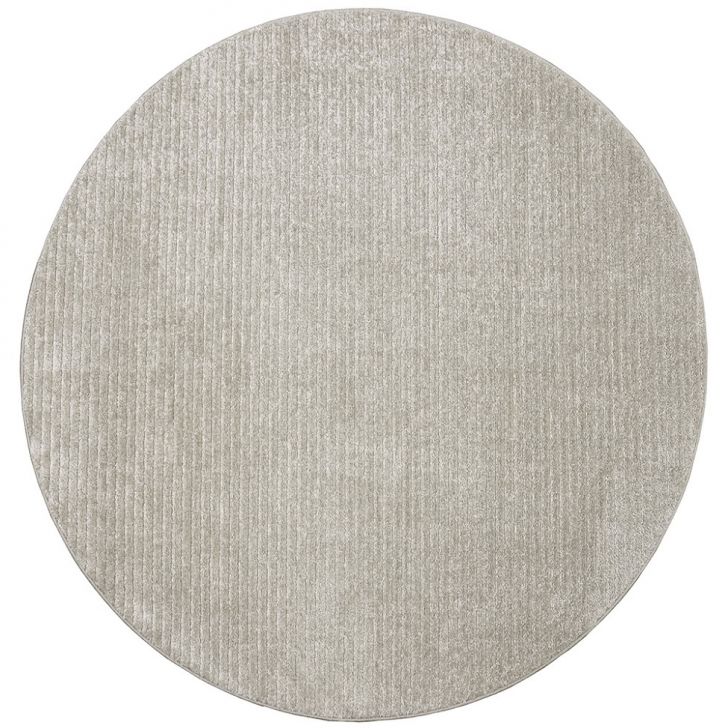 Tapete Chevron Redondo Bouclé (140x140) Prata