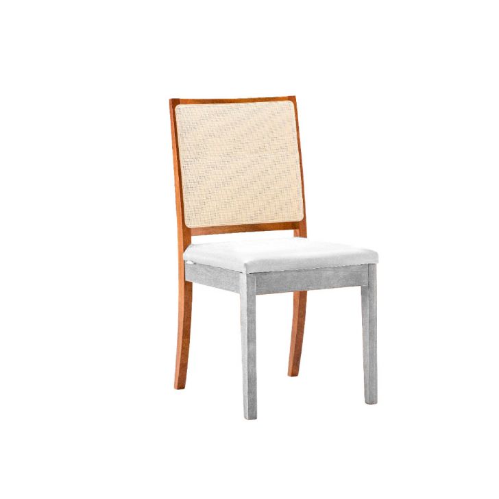 Encosto Fechado Palha Iguatemi Madeira Maciça Avelã