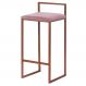 Banqueta Decorativa Jasmine Base Bronze Veludo Rosê G41 - Gran Belo