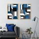 Quadro Abstração em Azul 88x60 2-60x43 Caixa Marfim