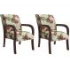 Kit 02 Poltronas Elise 010 Em MDF Tabaco Estampa 4749B Bona Vita