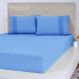 Jogo de Cama King Malha 3 Pçs Bella Cama 100% Algodão 193x203x40cm Azul