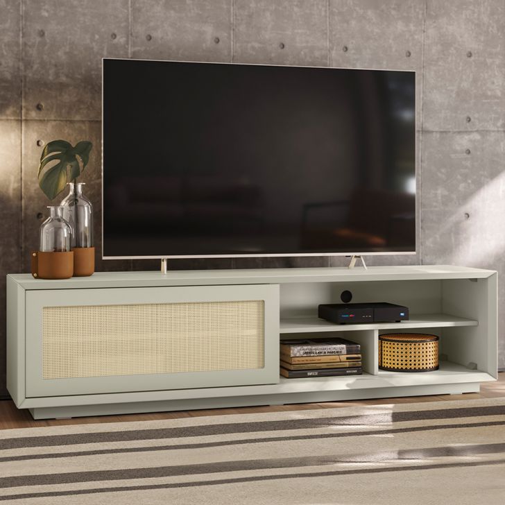 Rack Corumbá com Tela Off White 160 cm