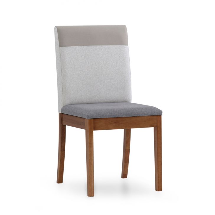 Cadeira Hazel Linho Cinza e Bege