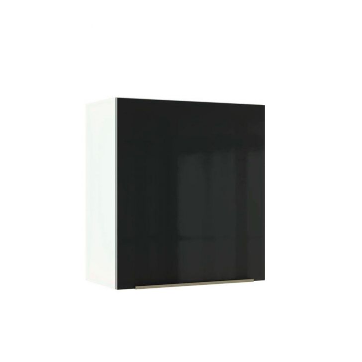 Armário Aéreo Madesa Lux 60 cm 1 Porta - Branco/Preto