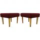 Kit 2 Puff Decorativos Charme Para Sala, Quarto, Recepção Suede Bordo Pé Castanho - Clique E Decore