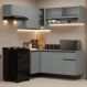 Armário de Cozinha Completa de Canto Suspenso 325cm Cinza Nice Madesa 01