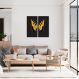 Quadro Asas Borboleta Amarela 100x104 2-100x50 Filete Preto