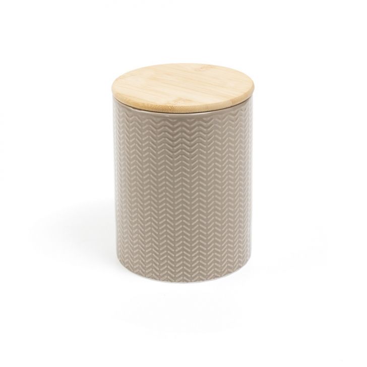 Pote com Tampa de Bambu Oikos 1,2L Bege