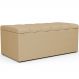 Calçadeira Recamier Baú Para Cama Box Solteiro Dália 100x50 Cm W01 Linho Bege Escuro - Lyam Decor
